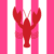 Red M Lobster on pink